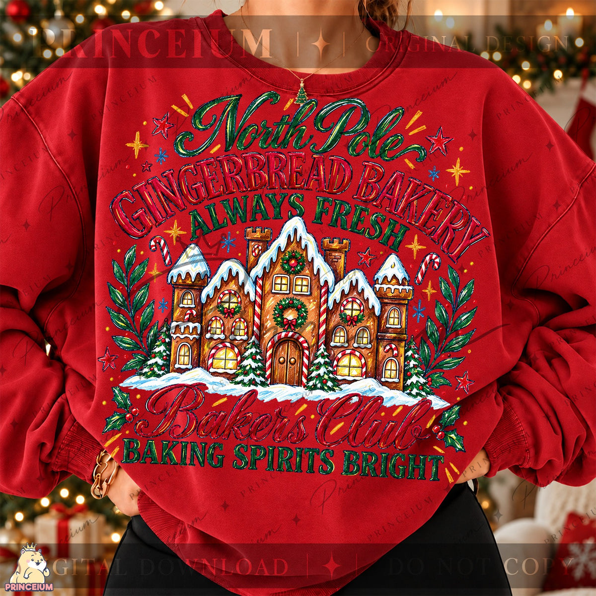 North Pole Gingerbread Bakery Front and Back