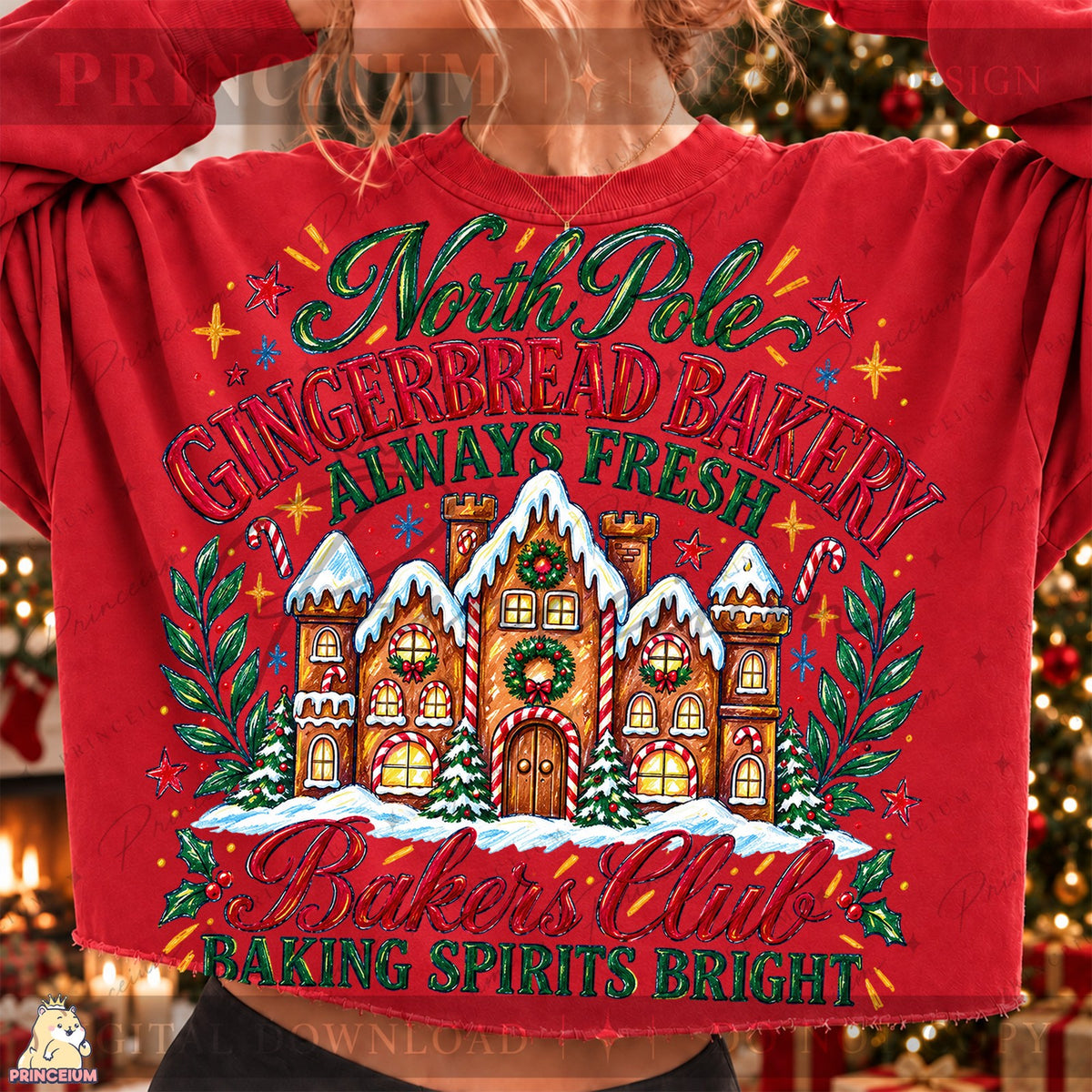 North Pole Gingerbread Bakery Front and Back