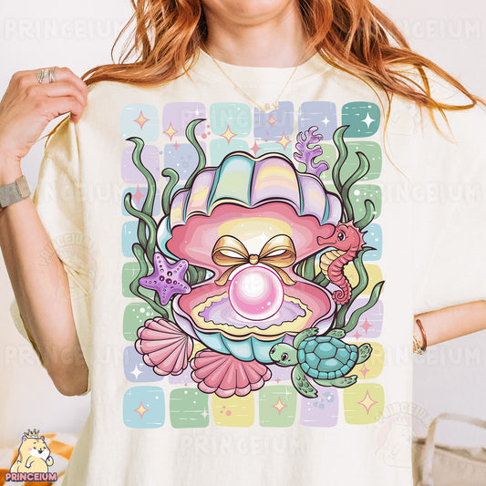 a woman wearing a t - shirt with an octopus on it