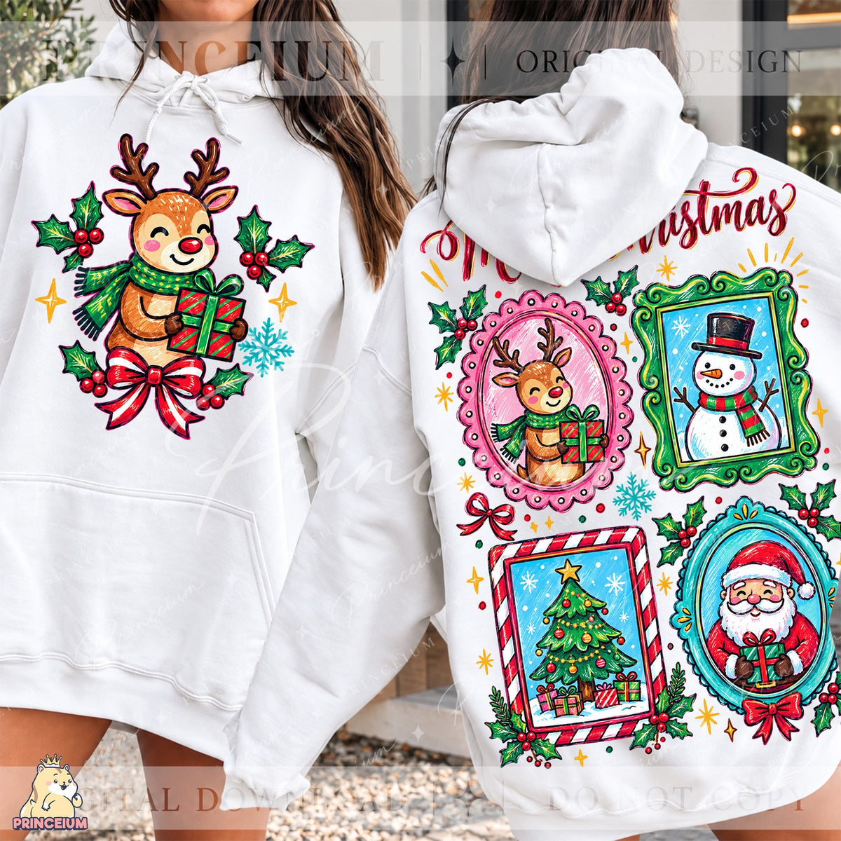 Merry Christmas Framed Friends Front and Back