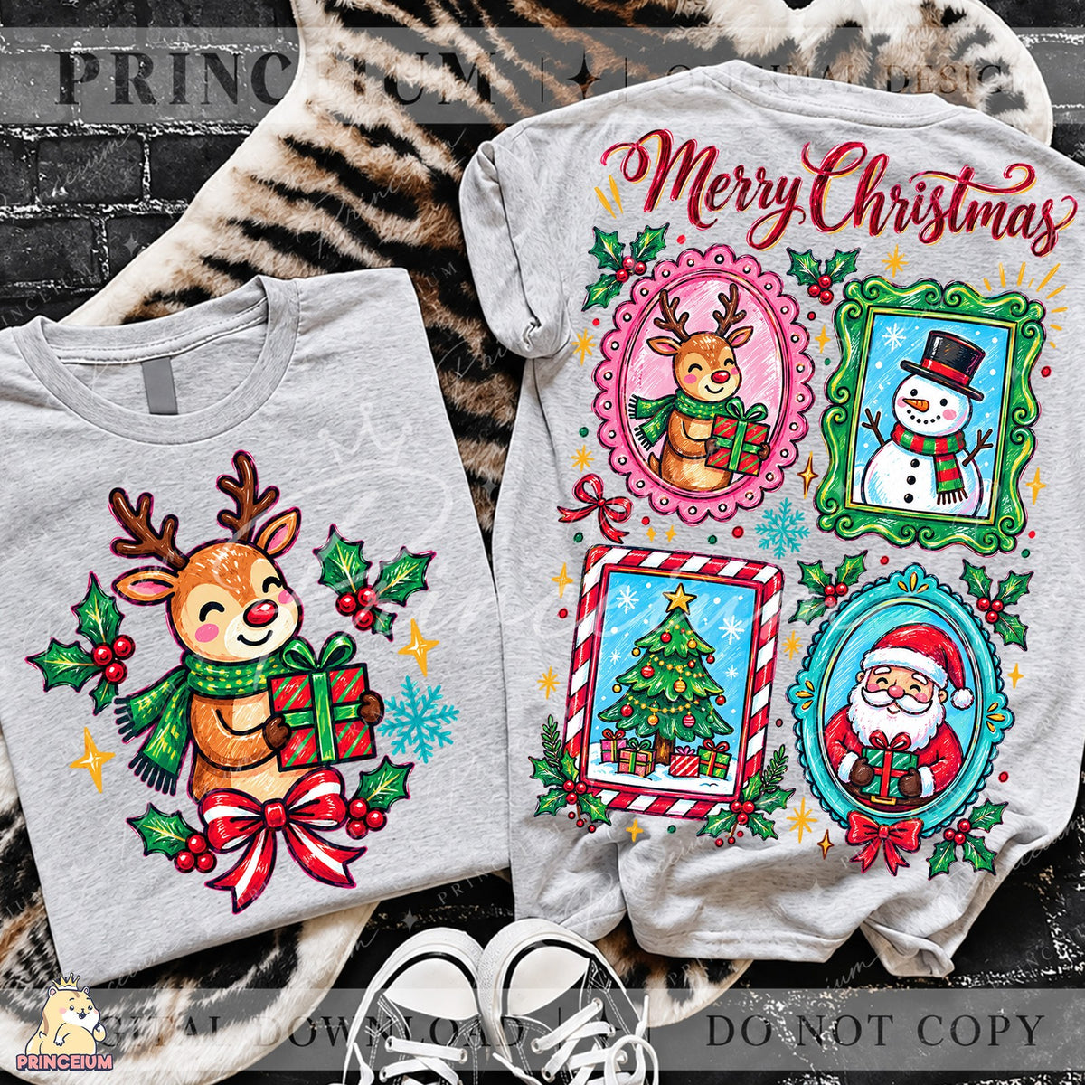 Merry Christmas Framed Friends Front and Back