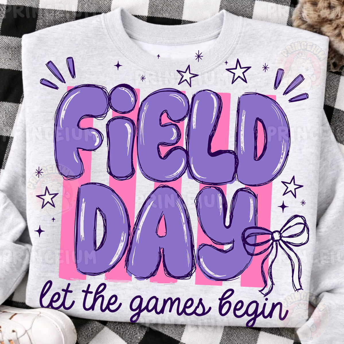Field Day Let The Games Begin Sublimation Design PNG | Purple Bow School Field Day Digital Download