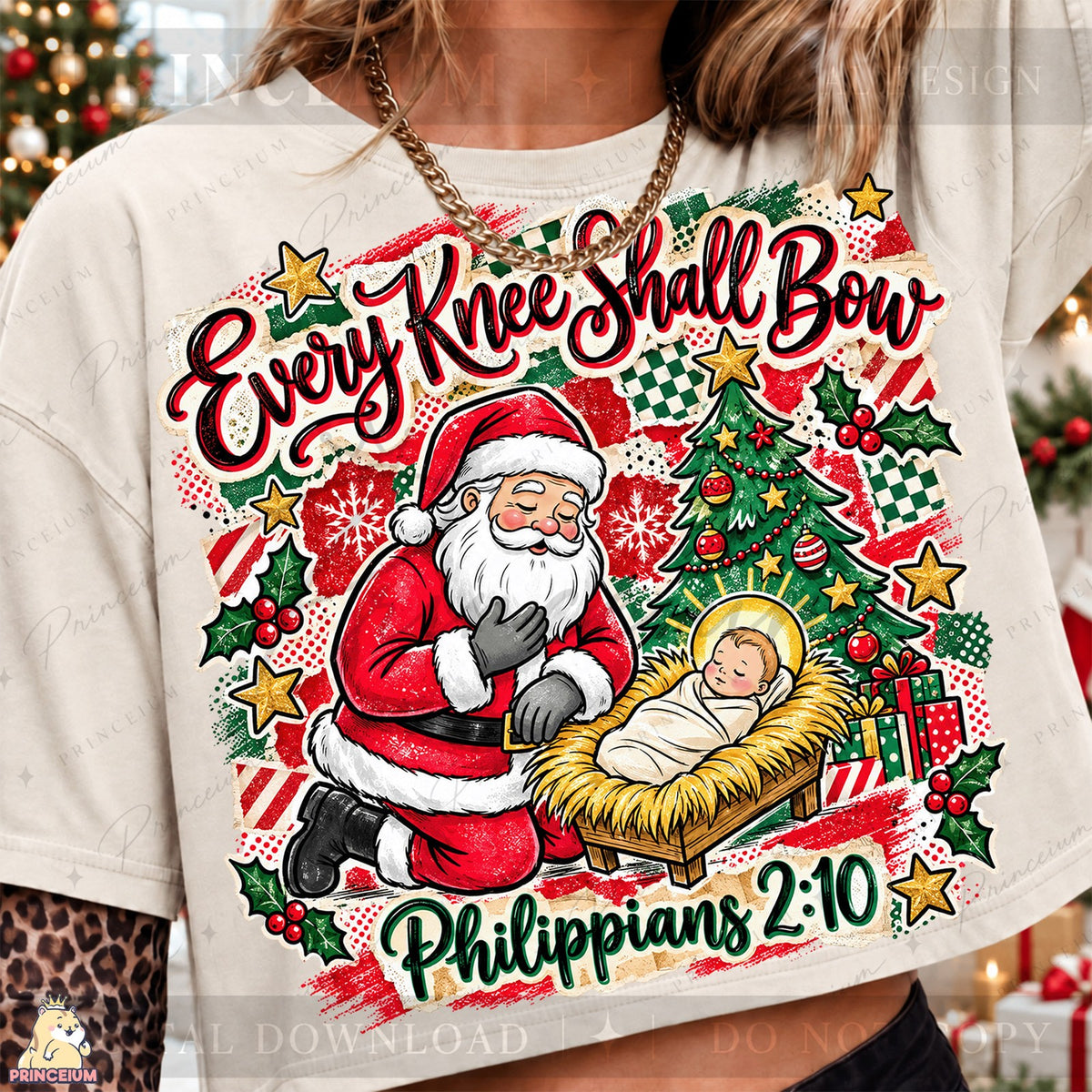 Every Knee Shall Bow Santa Nativity