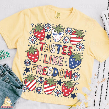 a t - shirt that says tastes like freedom