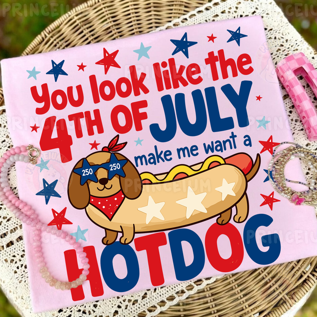 You Look Like The 4th Of July Make Me Want A Hotdog Sublimation Design PNG | Funny Dachshund Patriotic Digital Download