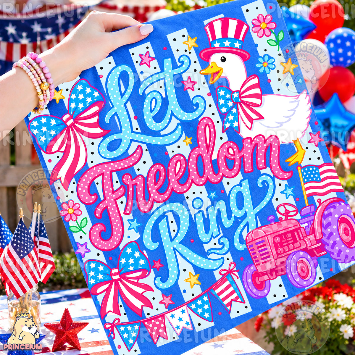 Let Freedom Ring PNG, Patriotic Goose Shirt Design, 4th of July Sublimation Graphic