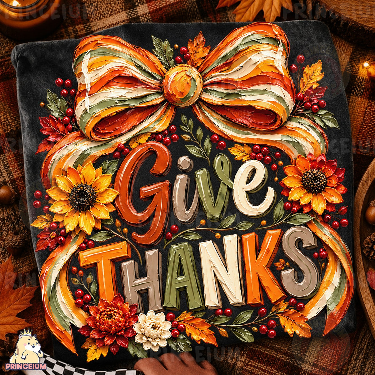 Give Thanks Fall Bow