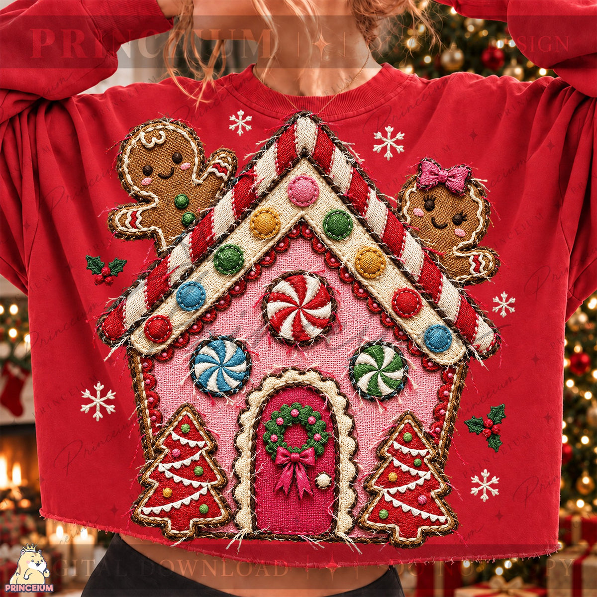 Embroidered Gingerbread House
