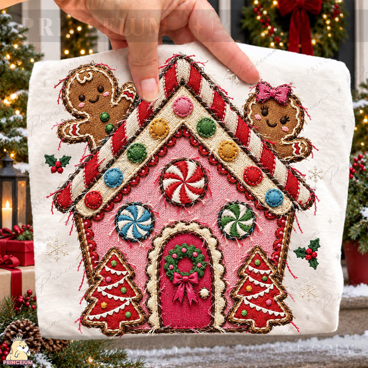 Embroidered Gingerbread House