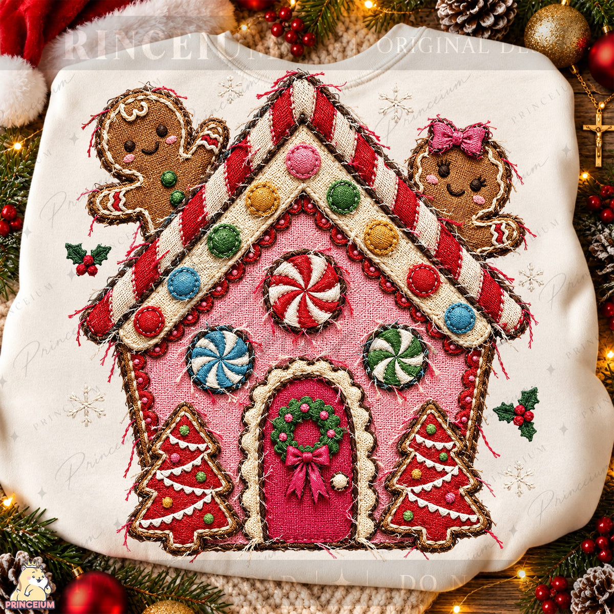 Embroidered Gingerbread House