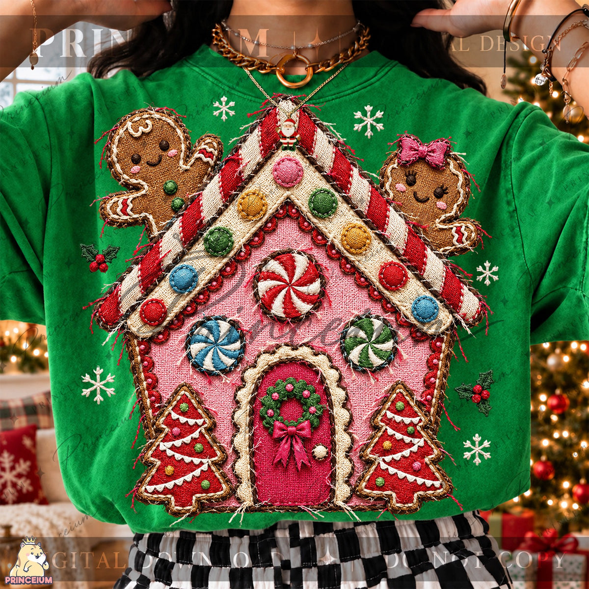 Embroidered Gingerbread House