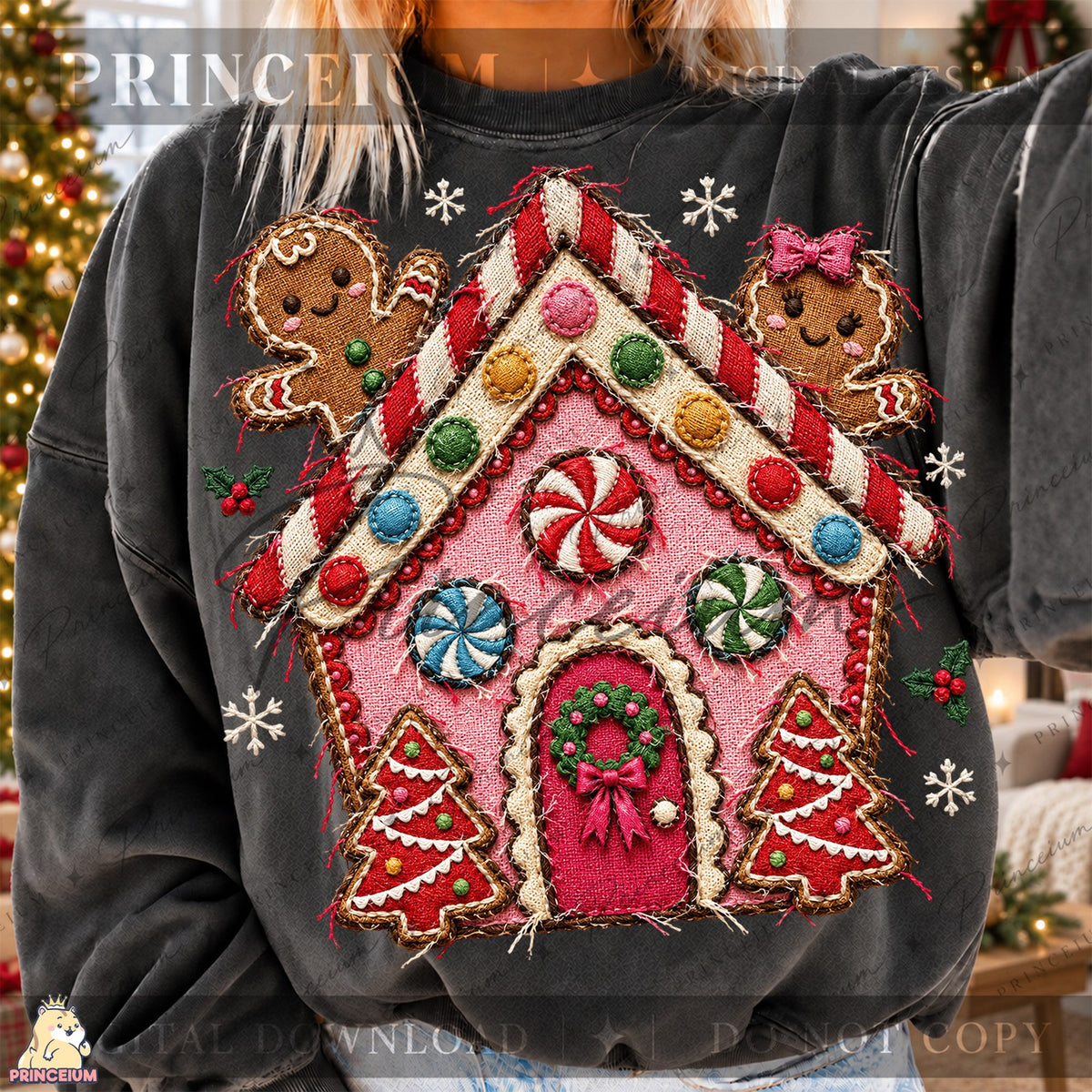 Embroidered Gingerbread House