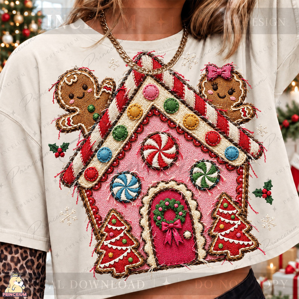 Embroidered Gingerbread House