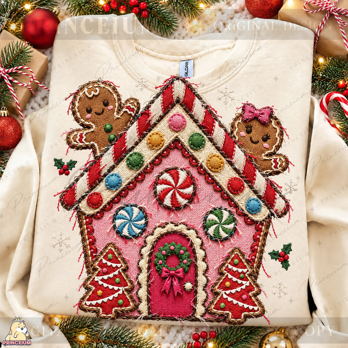 Embroidered Gingerbread House