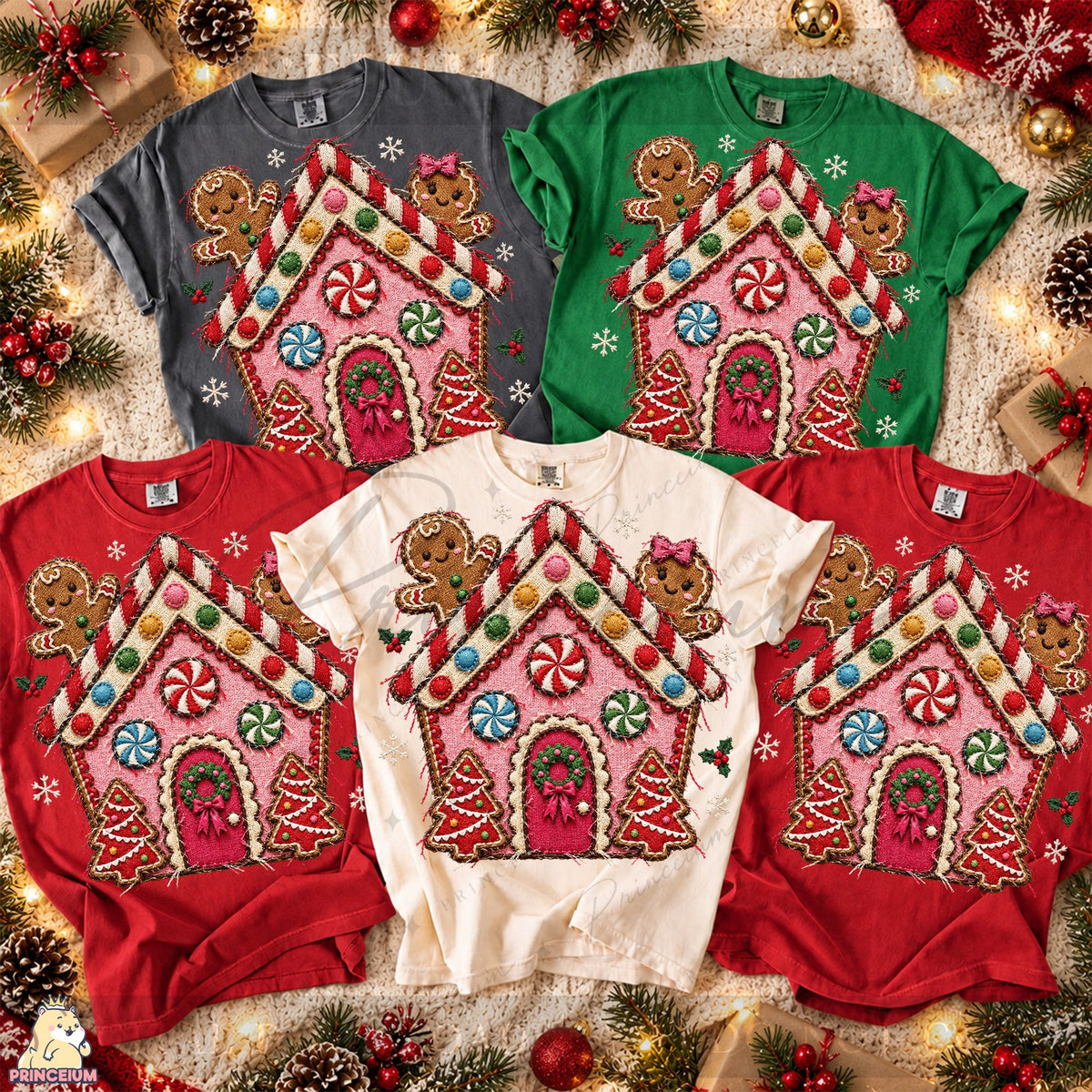 Embroidered Gingerbread House