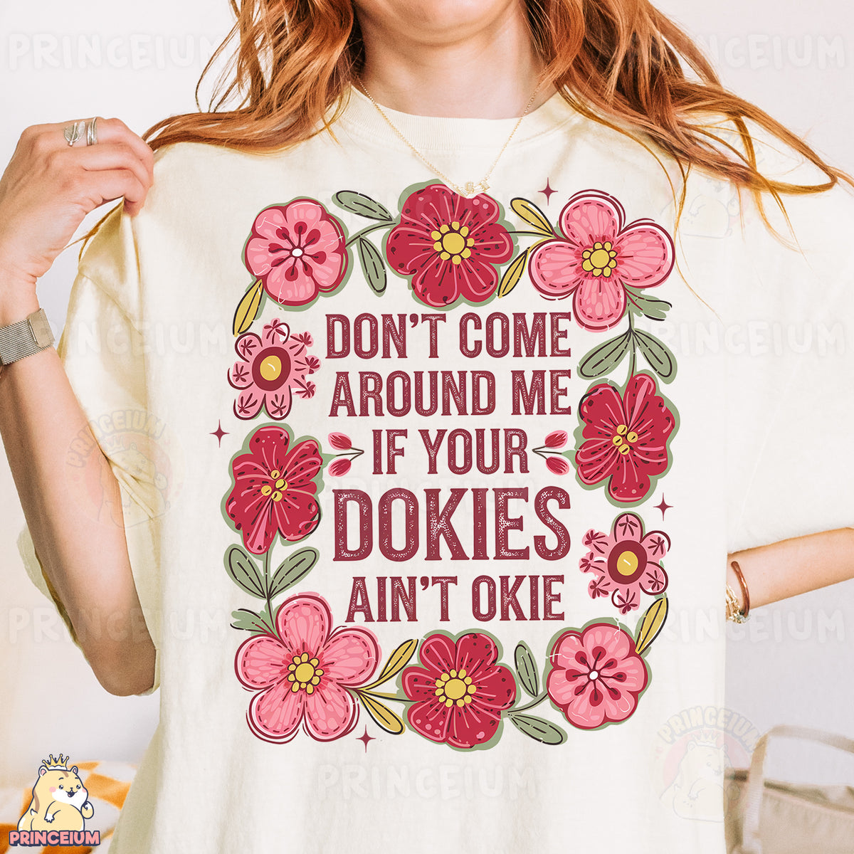 a woman wearing a t - shirt that says don't come around me if