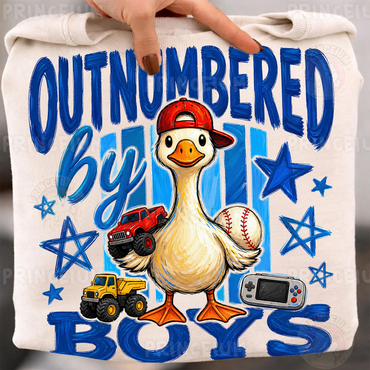 Outnumbered By Boys Sublimation Design PNG | Duck Boy Mom Digital Download