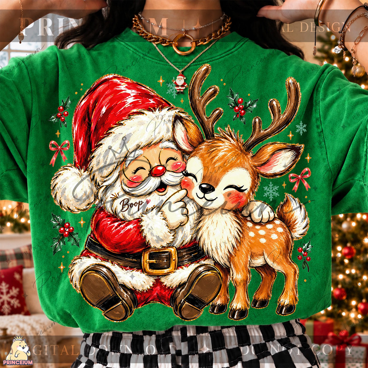 Santa Boop & Reindeer Hug