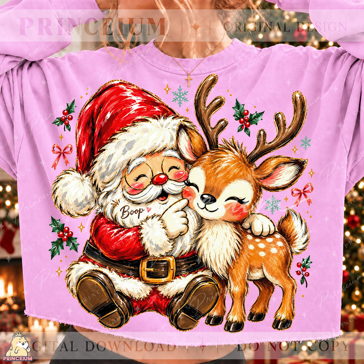 Santa Boop & Reindeer Hug