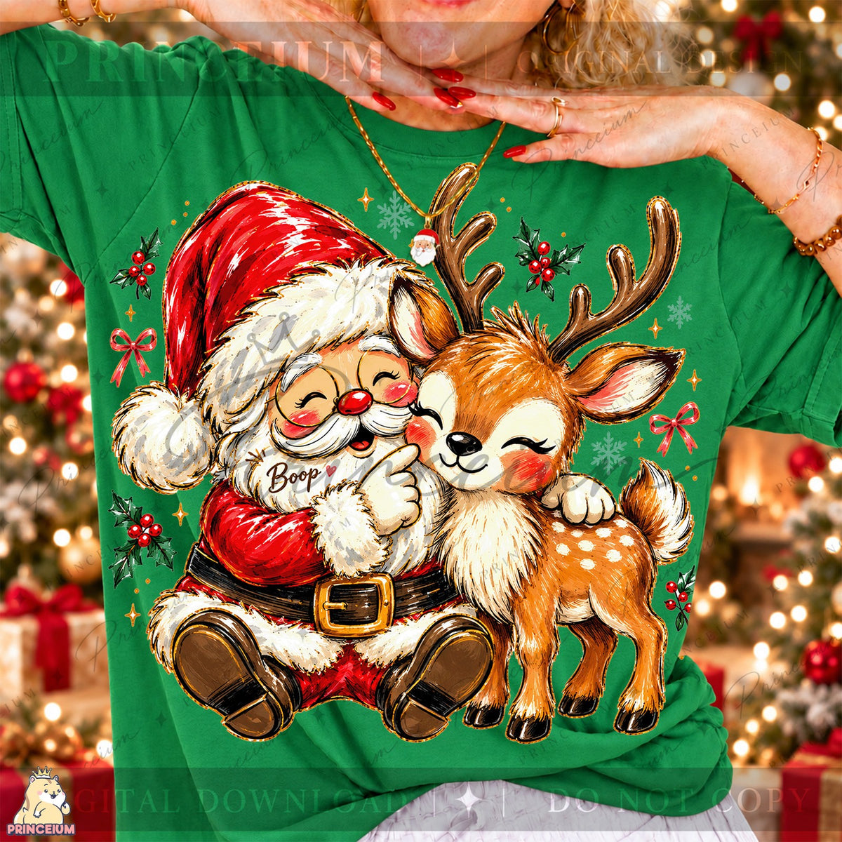 Santa Boop & Reindeer Hug
