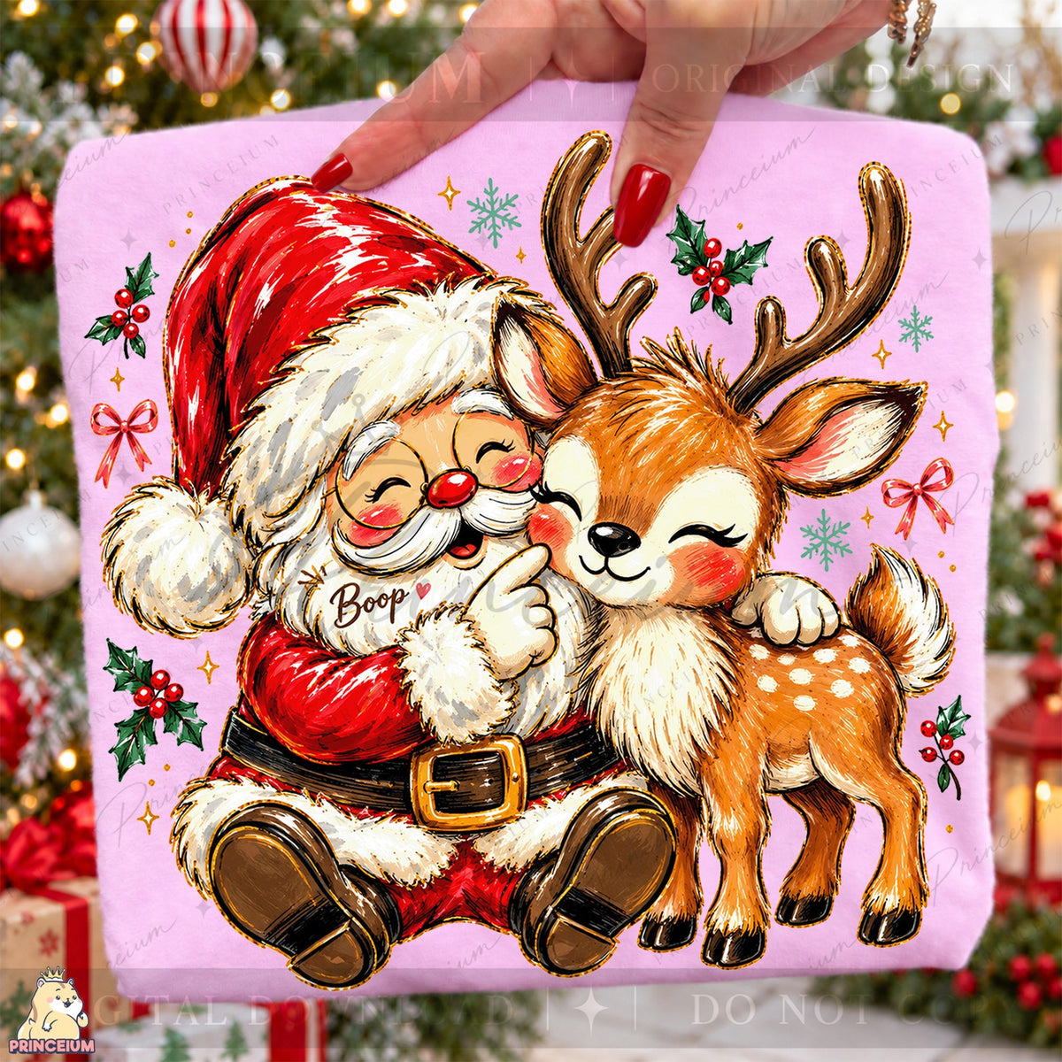 Santa Boop & Reindeer Hug
