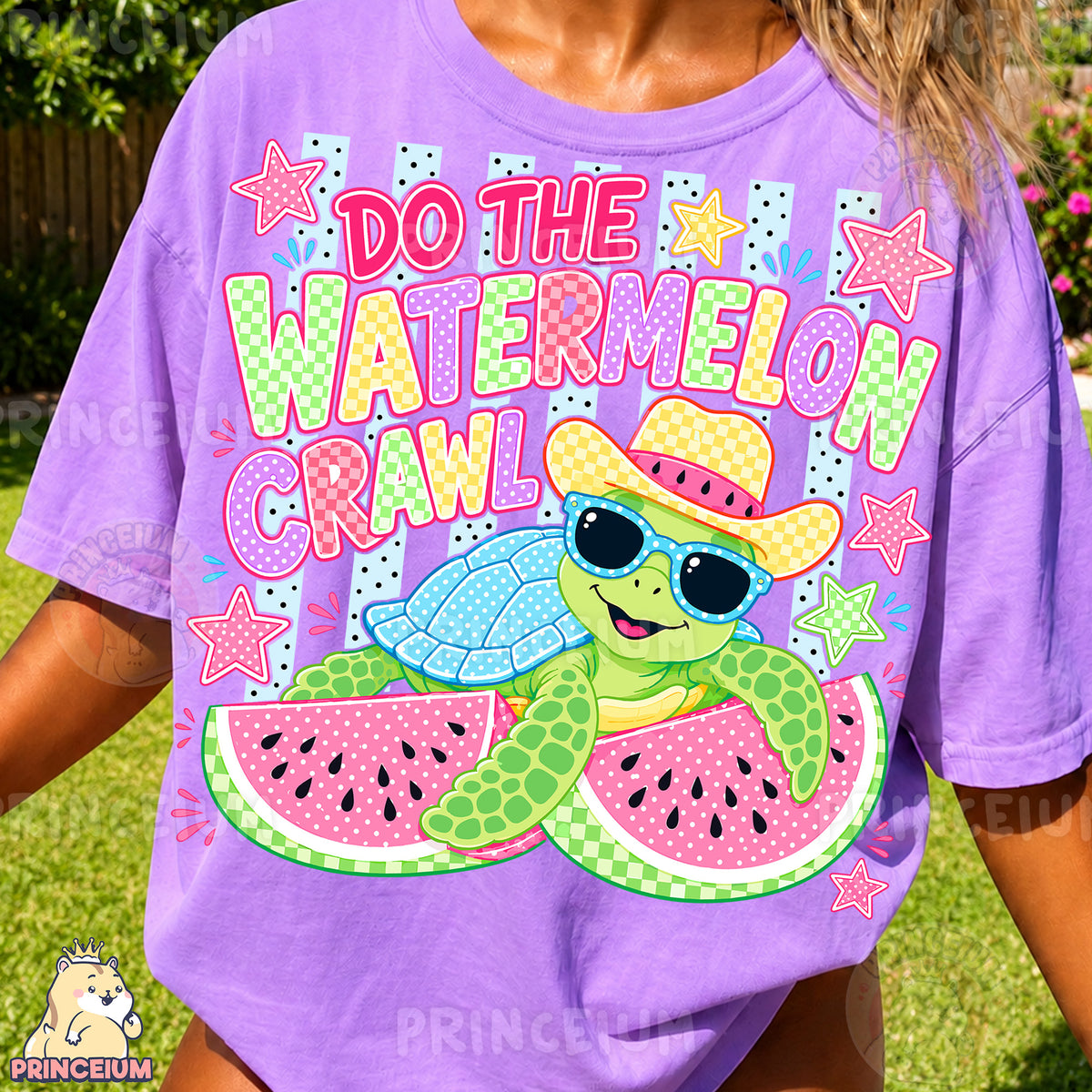 Do The Watermelon Crawl Sublimation Design PNG | Cute Turtle Watermelon Summer Digital Download