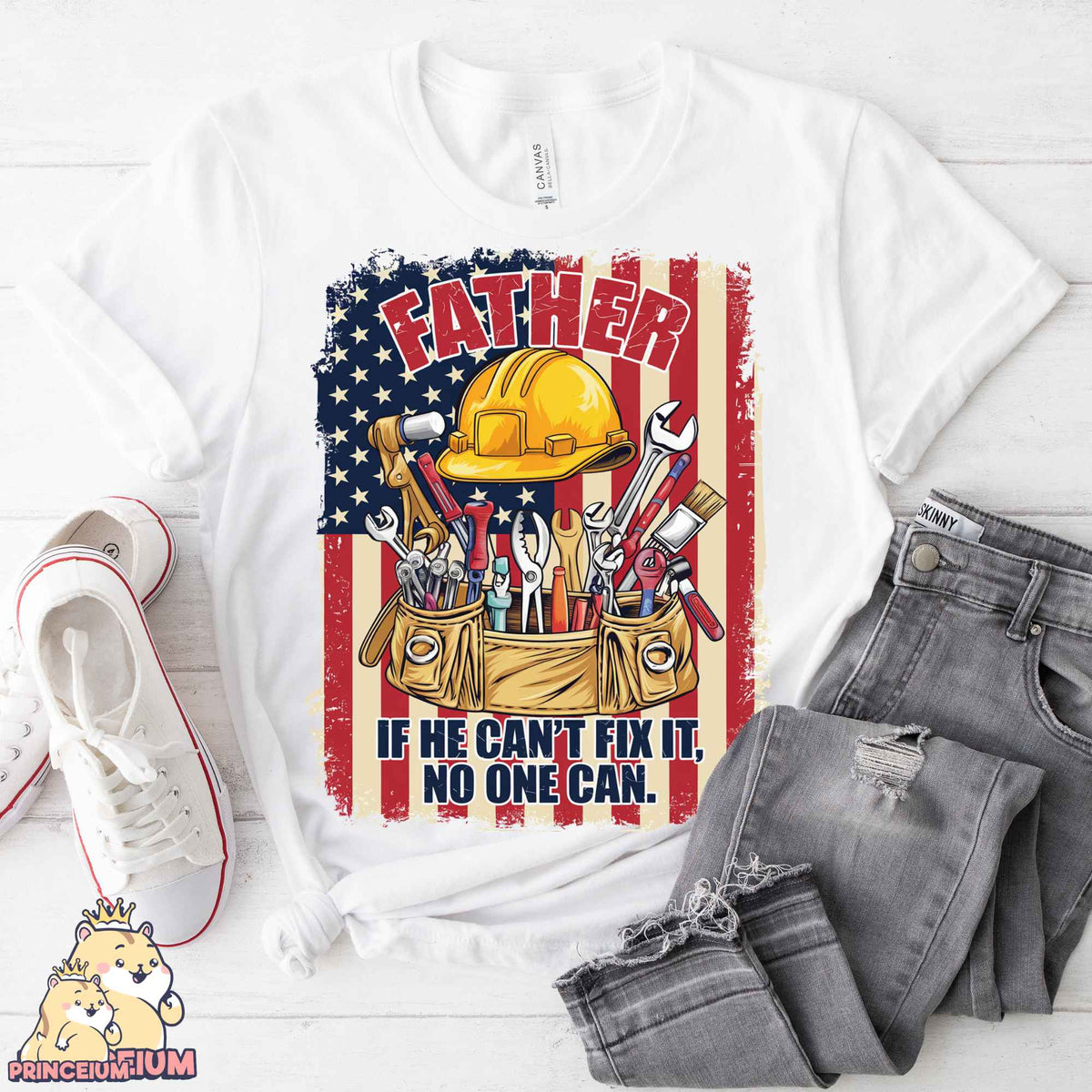 a t - shirt that says father if he can't fix it, no