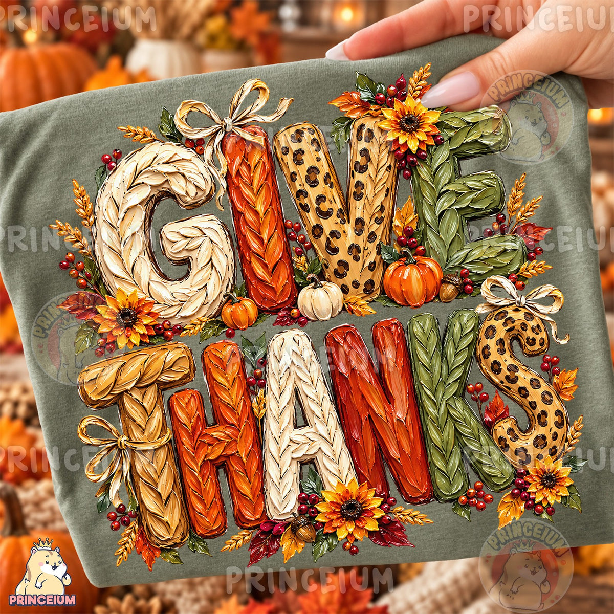 Give Thanks Autumn Lettering