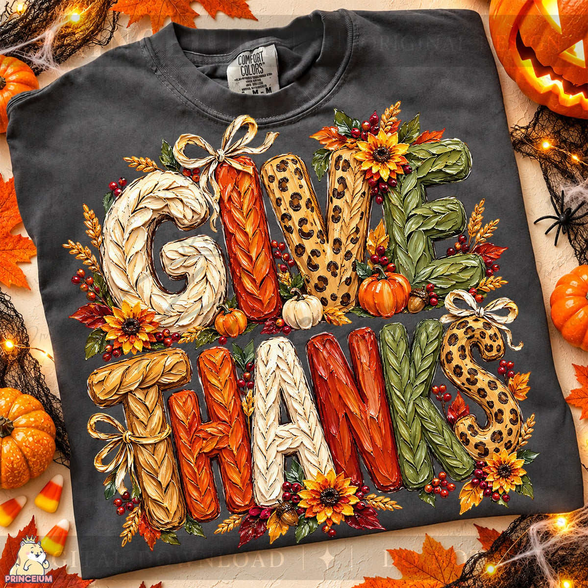 Give Thanks Autumn Lettering