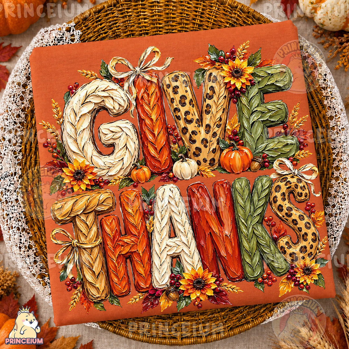 Give Thanks Autumn Lettering