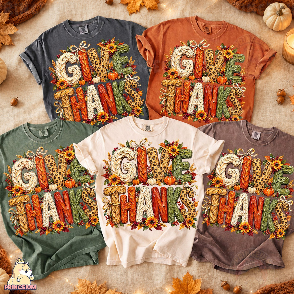 Give Thanks Autumn Lettering