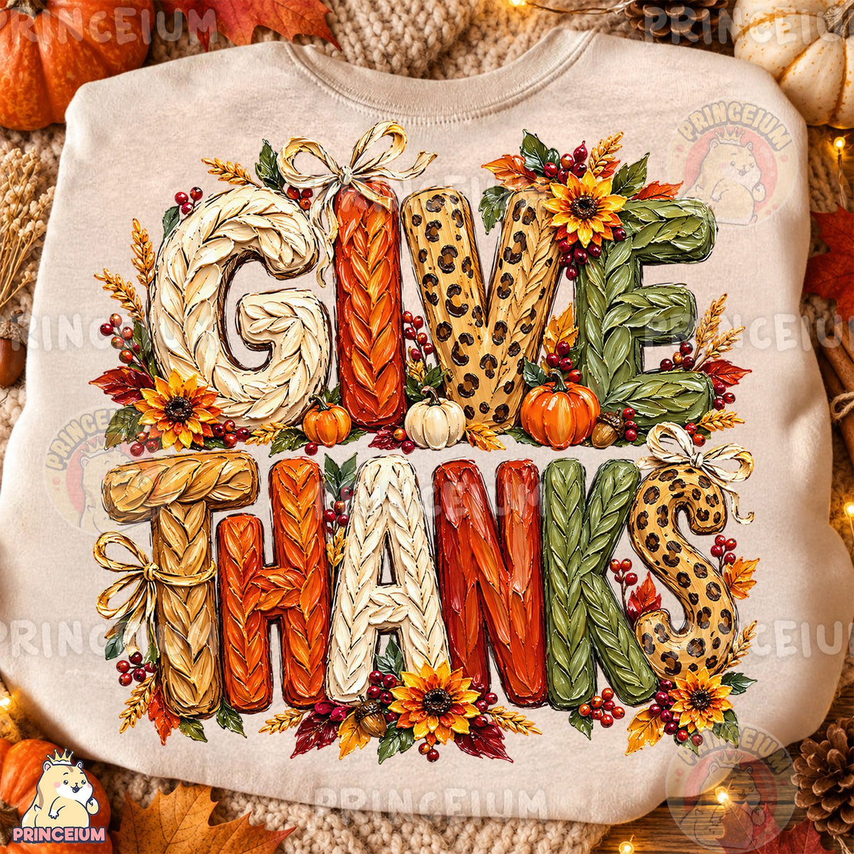 Give Thanks Autumn Lettering