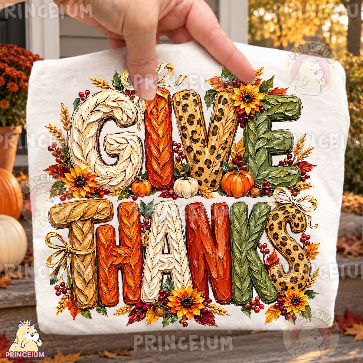 Give Thanks Autumn Lettering