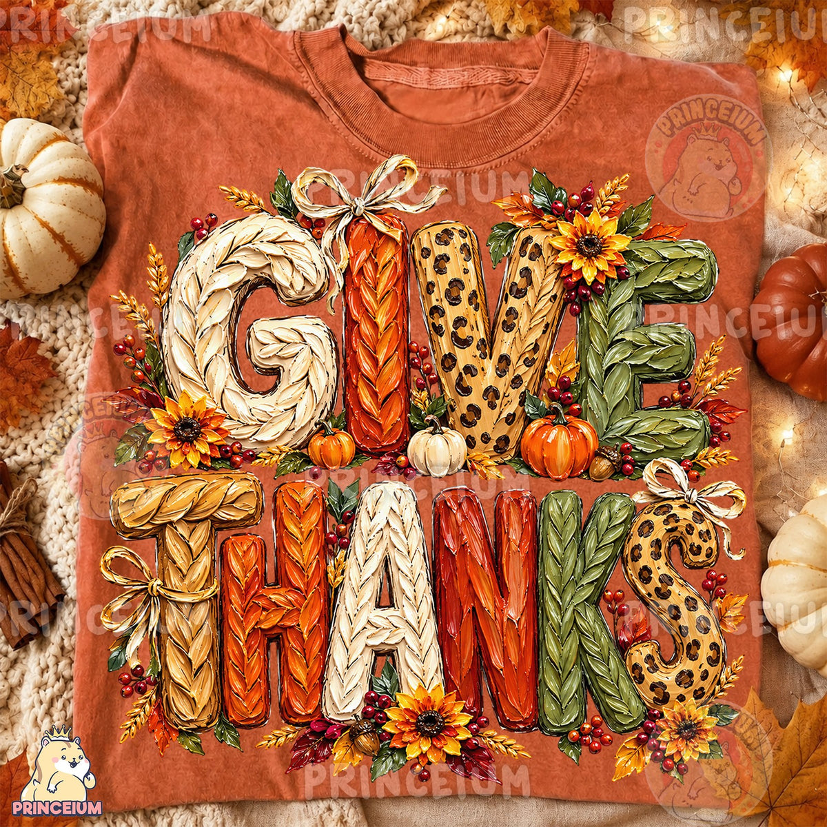 Give Thanks Autumn Lettering
