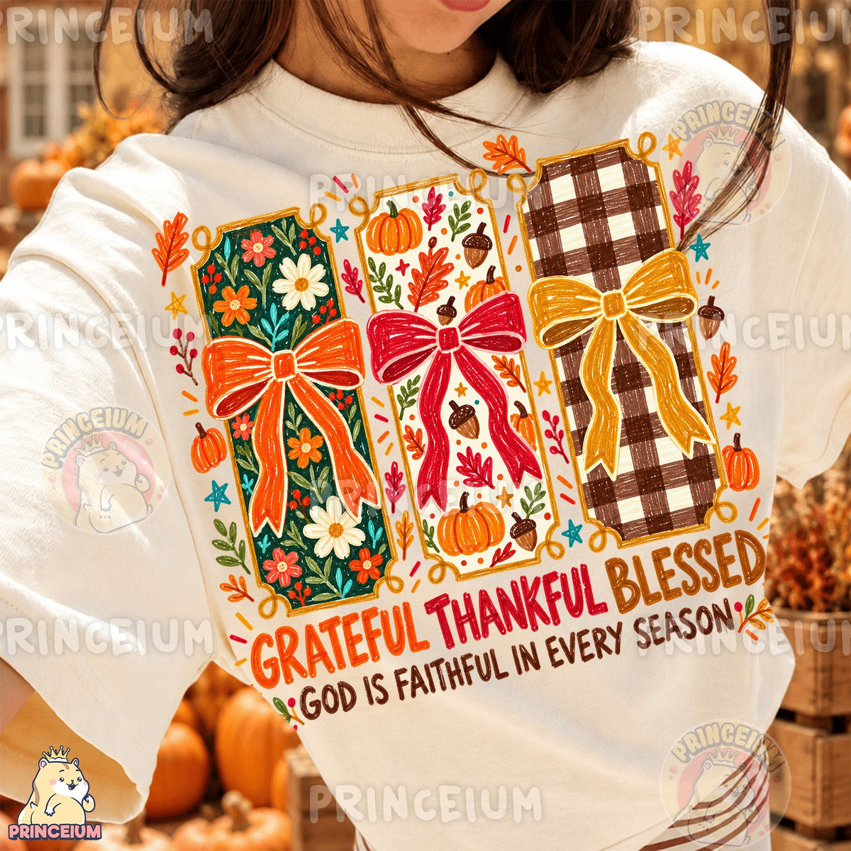 Grateful Thankful Blessed Fall Bows