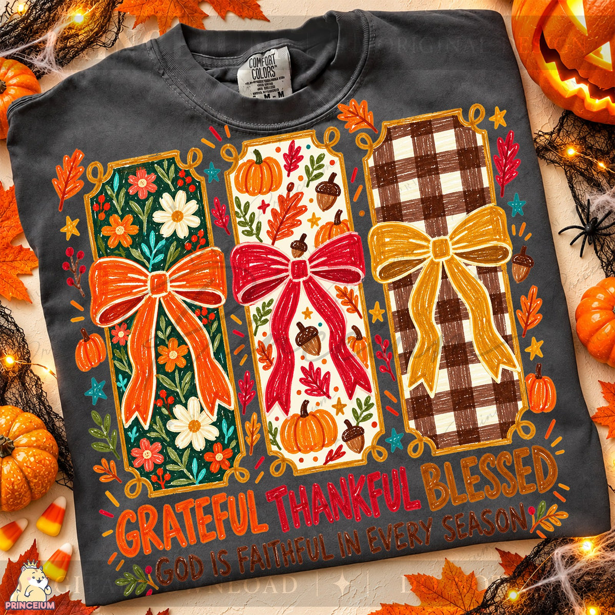 Grateful Thankful Blessed Fall Bows