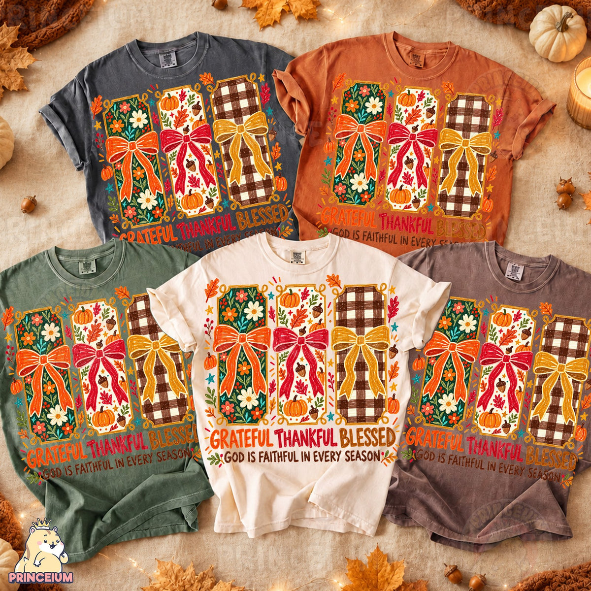 Grateful Thankful Blessed Fall Bows