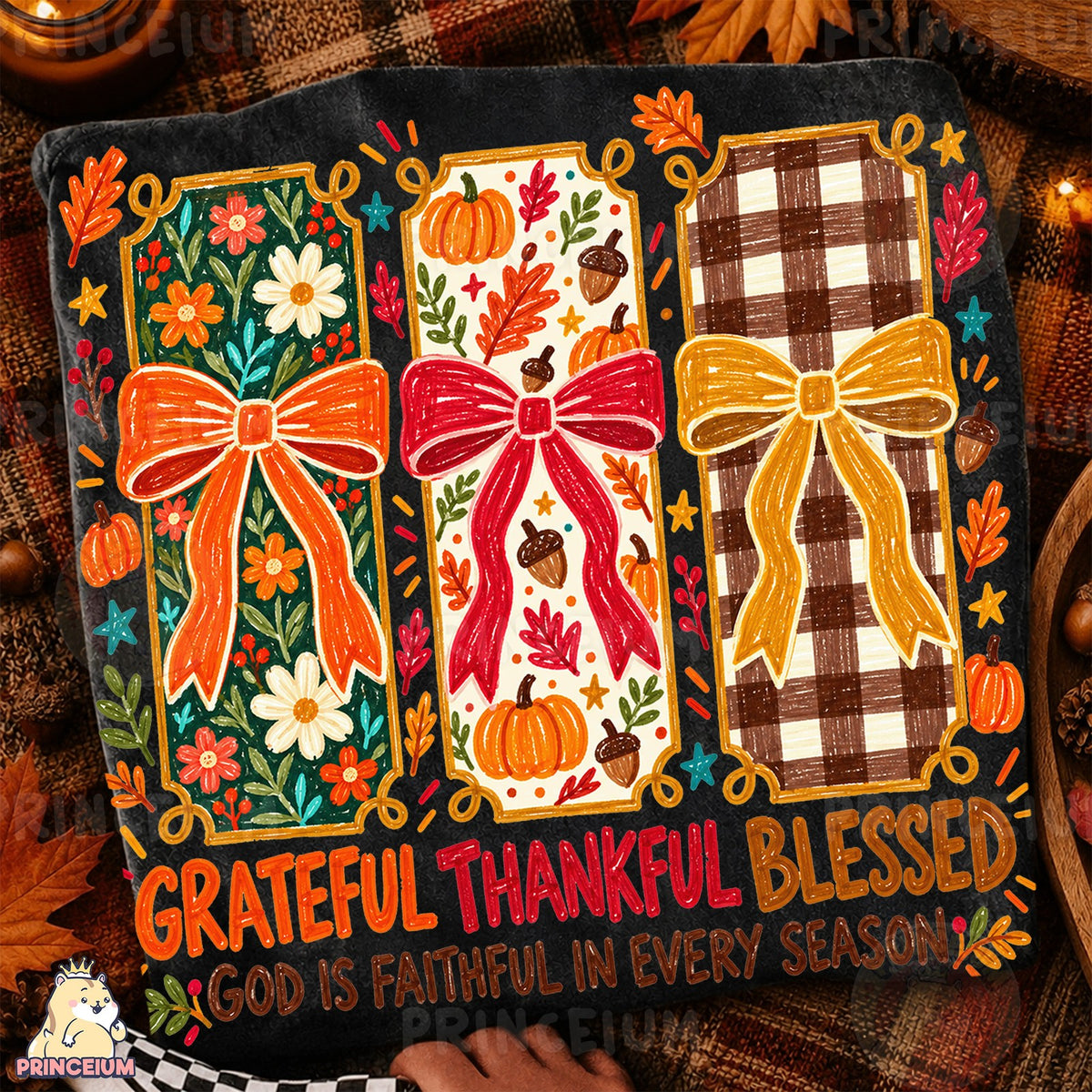 Grateful Thankful Blessed Fall Bows