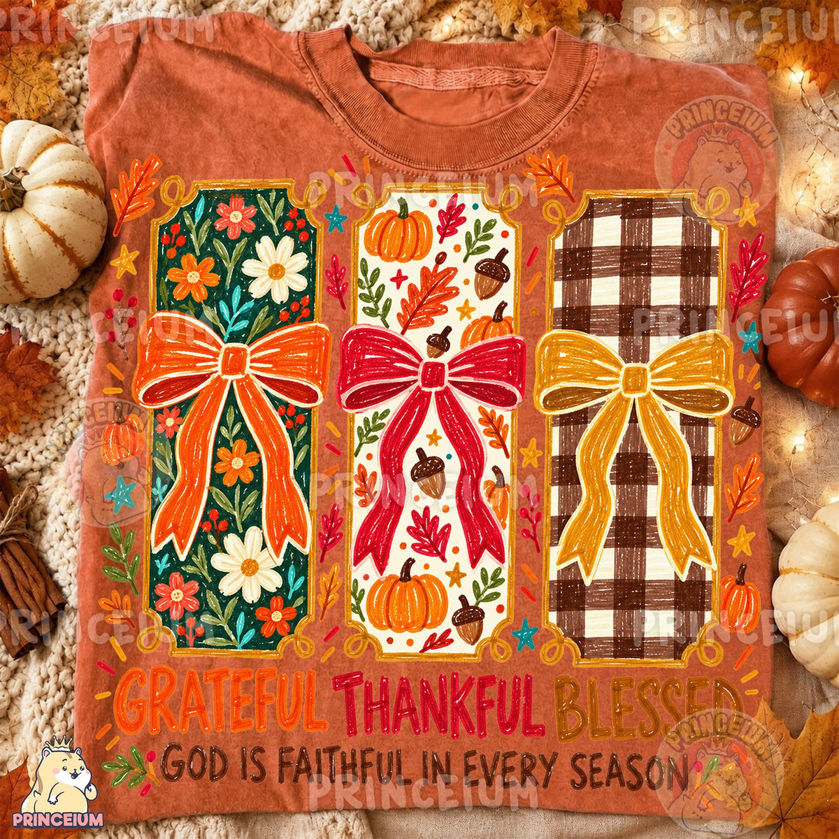 Grateful Thankful Blessed Fall Bows