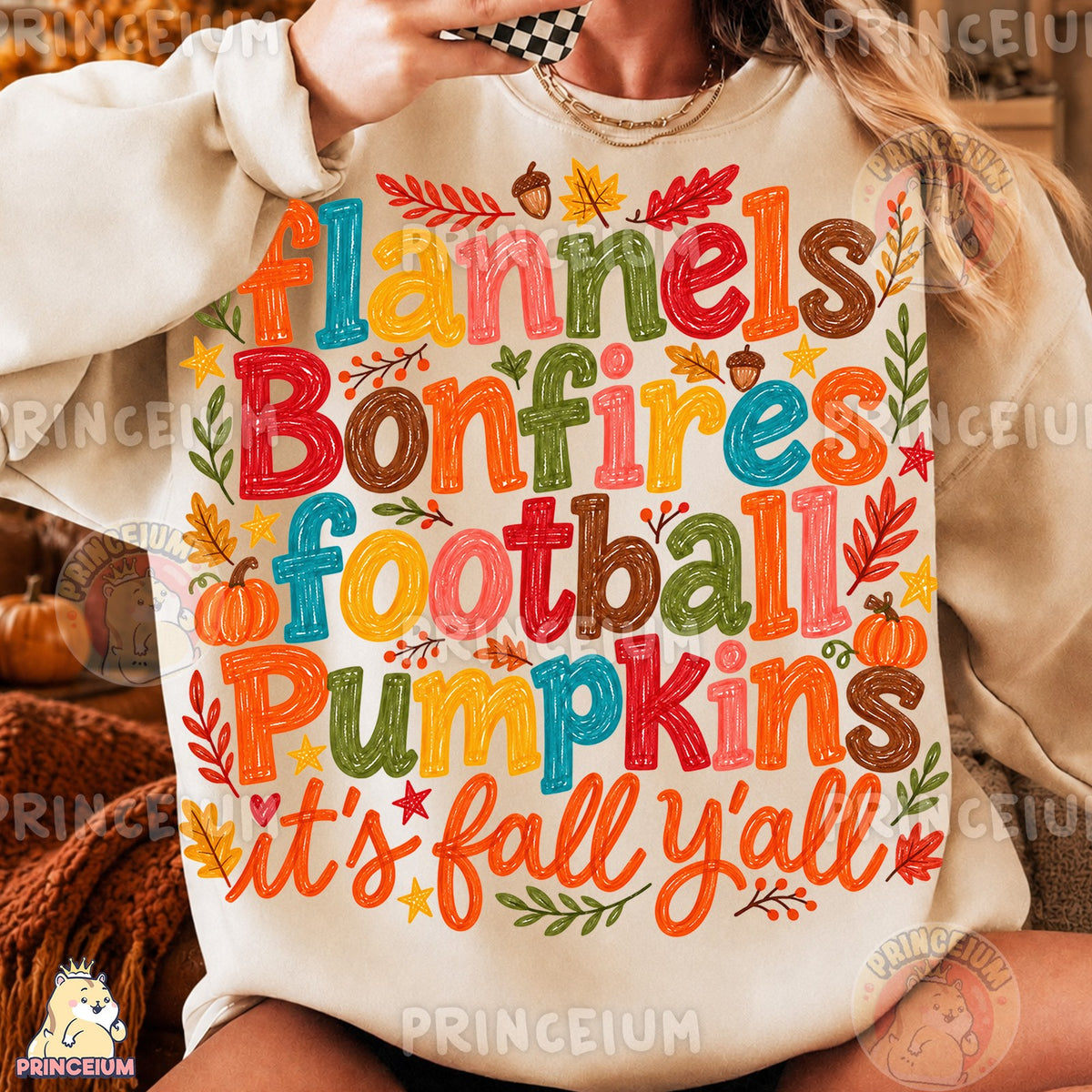 Flannels Bonfires Football Pumpkins