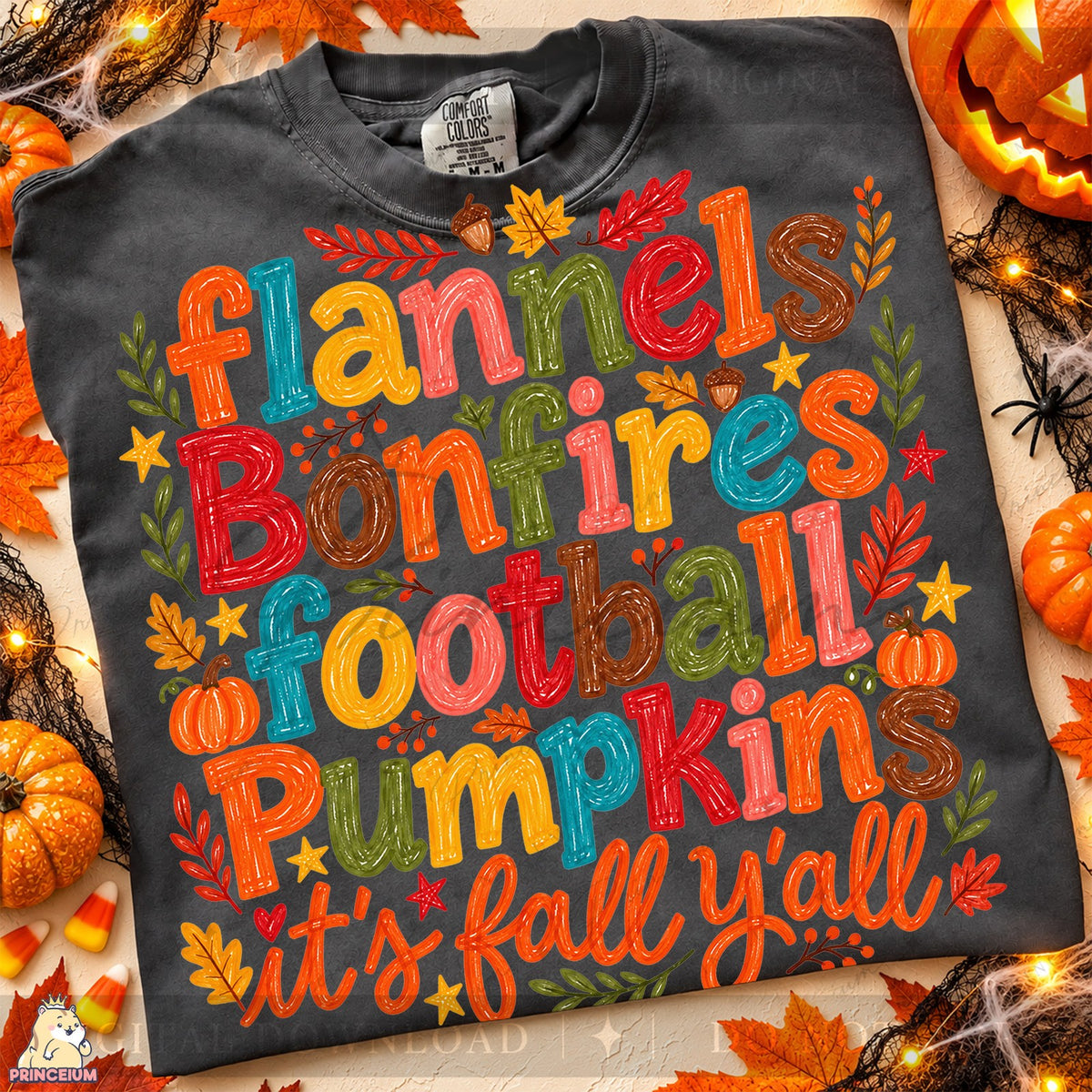 Flannels Bonfires Football Pumpkins