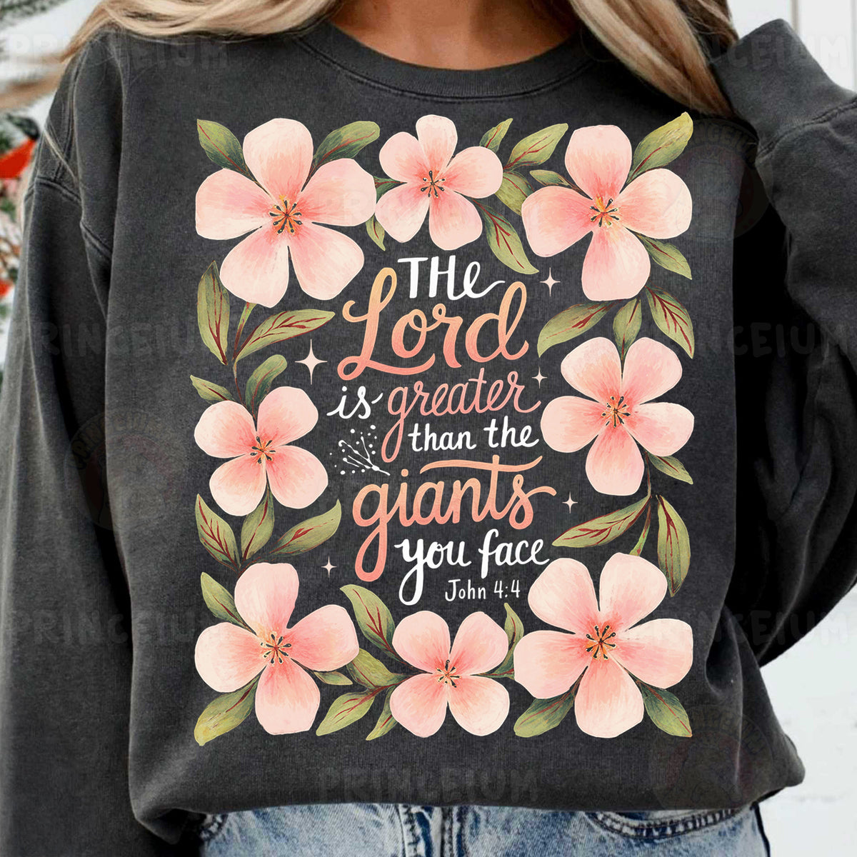 the lord is greater than the giants you face sweatshirt