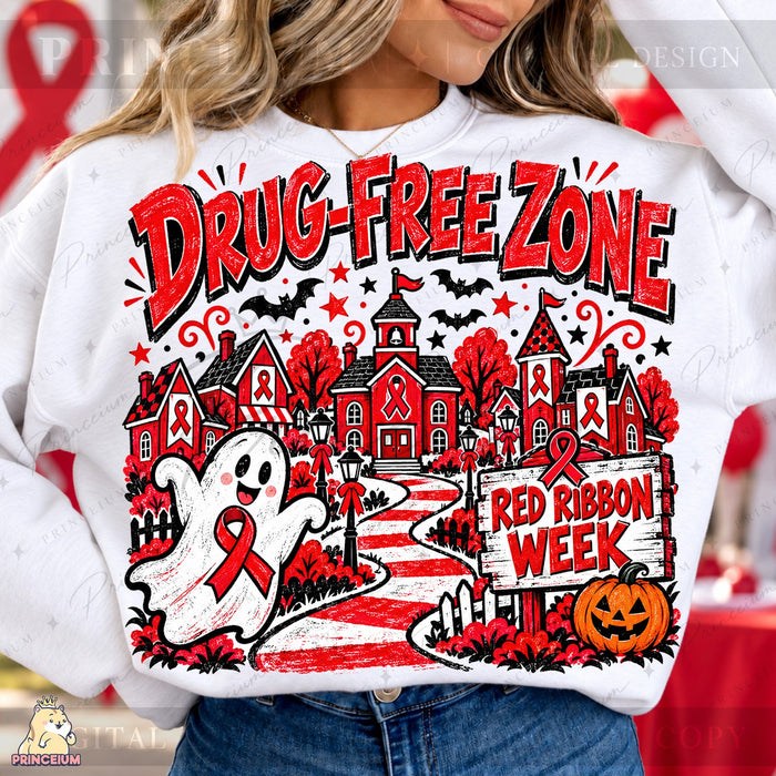 Drug-Free Zone Spooky Red Ribbon Week