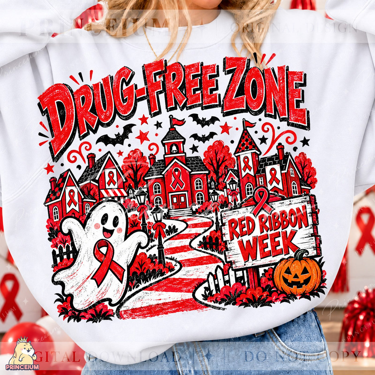 Drug-Free Zone Spooky Red Ribbon Week