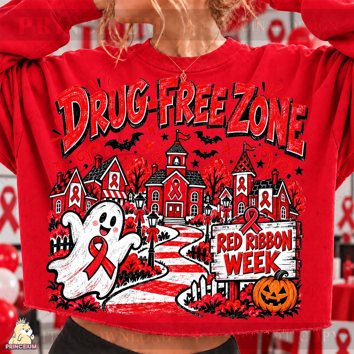 Drug-Free Zone Spooky Red Ribbon Week