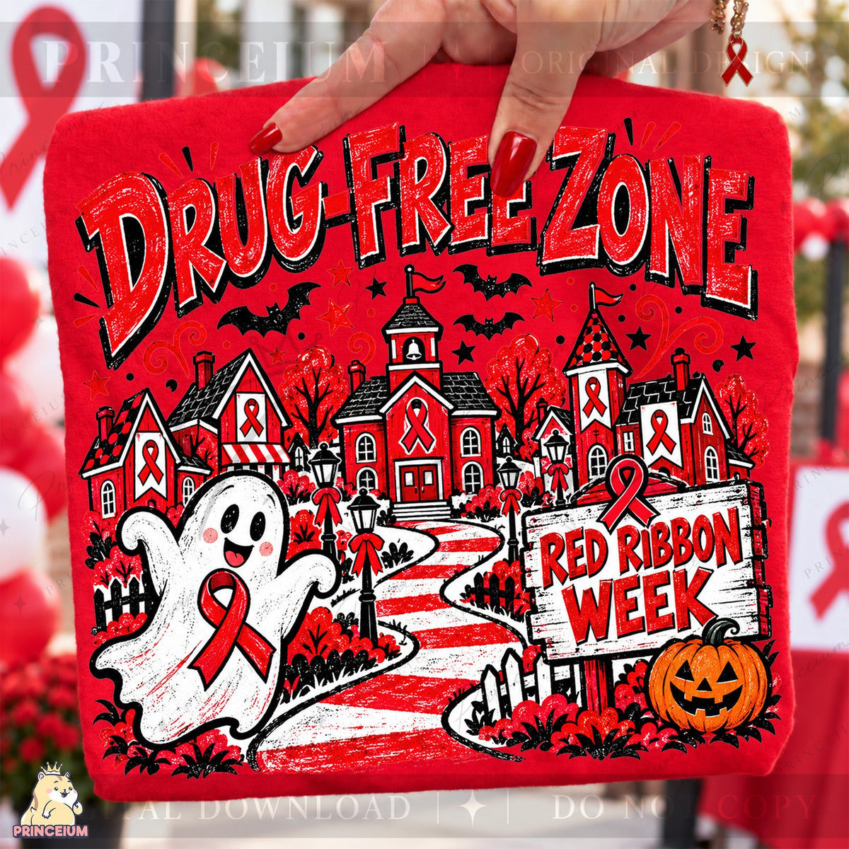 Drug-Free Zone Spooky Red Ribbon Week