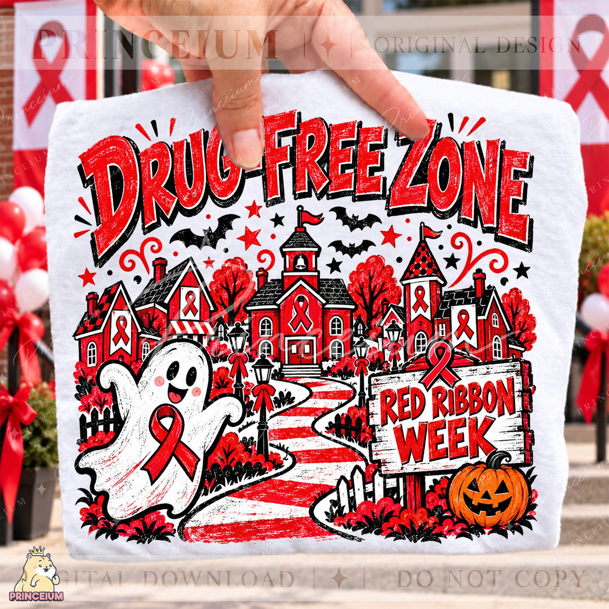 Drug-Free Zone Spooky Red Ribbon Week