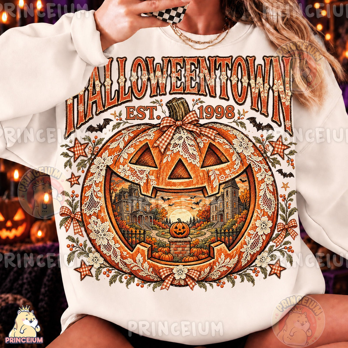 Halloweentown Lace Pumpkin