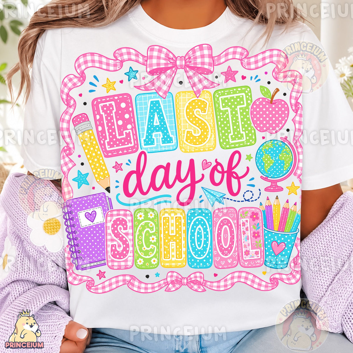 Pink Gingham Last Day of School