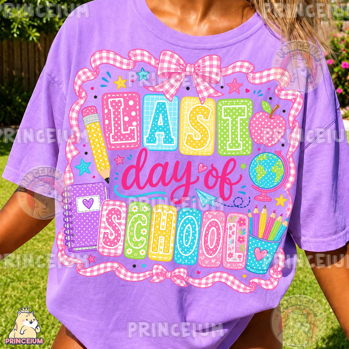 Pink Gingham Last Day of School